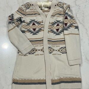 Gymboree Cream and Tan Patterned Cardigan